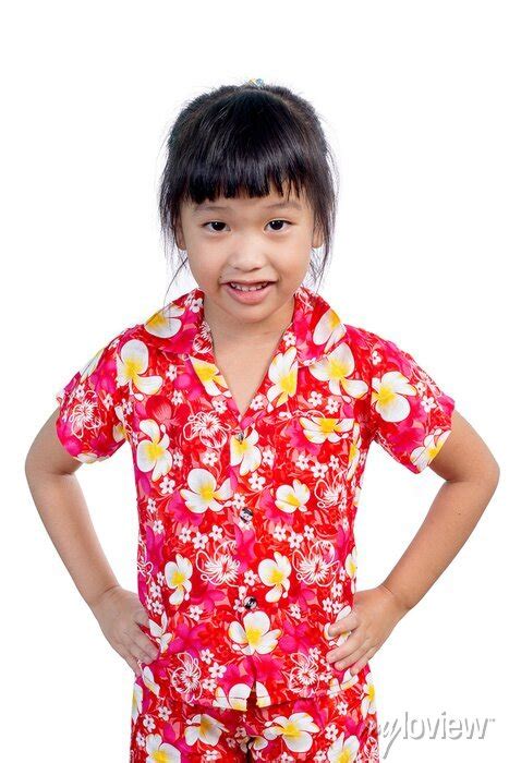 cute asian girl ready to play water at songkran festival thailand wall stickers songkran