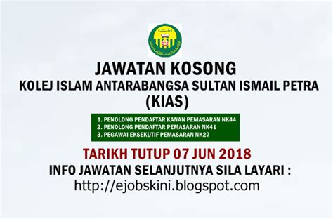 You need javascript enabled to view it. Jawatan Kosong Kolej Islam Antarabangsa Sultan Ismail ...