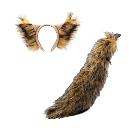 Pawstar Wild Wolf Fur Ear And Mini Tail Set Classic Theme Furry Faux