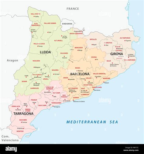 Mapa De Cataluña Imágenes Vectoriales De Stock Alamy