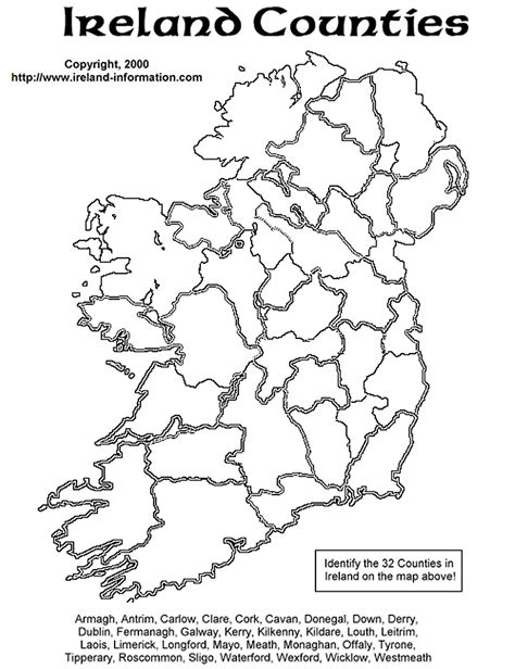 Blank Map Of Ireland To Fill In