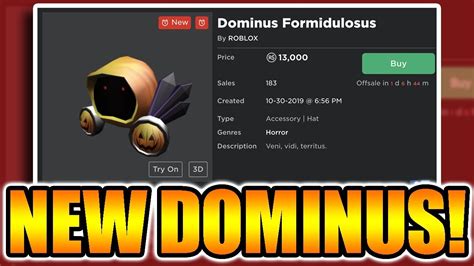 Buying New Halloween Dominus Roblox New Robux Promo