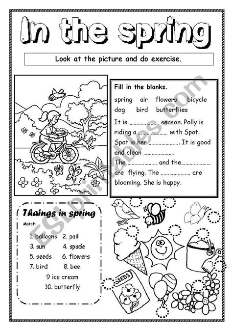 First Grade Spring Worksheet