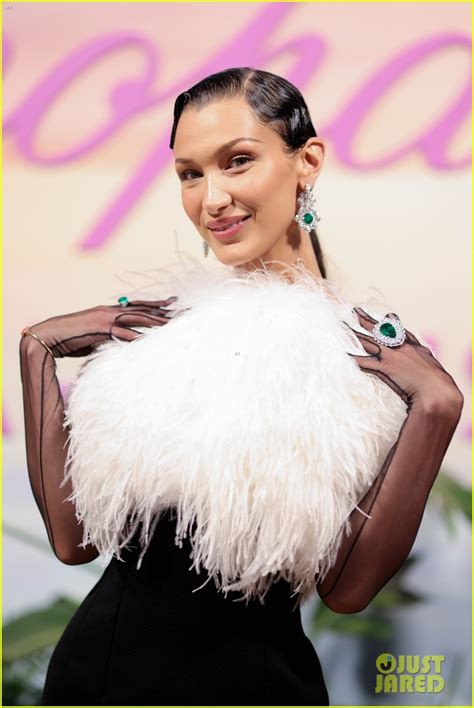 Bella Hadid Dazzles In Feathered Dress For Chopard Dinner In Cannes