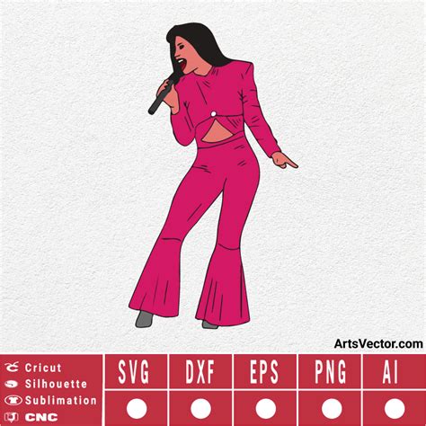 Selena quintanilla silhouette signature svg eps dxf png ai instant download