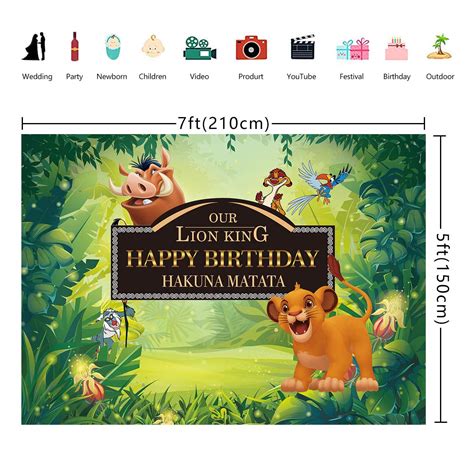 Daniu Cartoon Lion King Simba Theme Backdrop Photography Backdrop