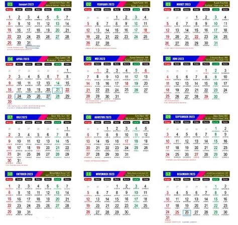 Link Download Calendar 2023 Coreldraw Lengkap Masehi Dan Hijriyah 12