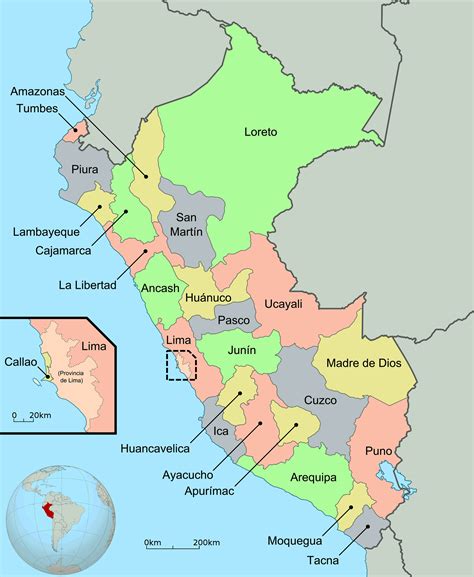 Large Detailed Political And Administrative Map Of Peru Peru Large Images And Photos Finder