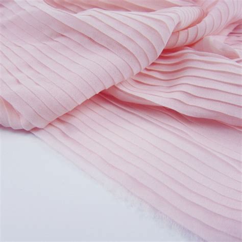 Pink Pleated Chiffon Fabric By The Yard Chiffon Cloth Etsy