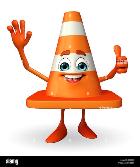Cartoon Character Of Construction Cone With Best Sign Stock Photo Alamy