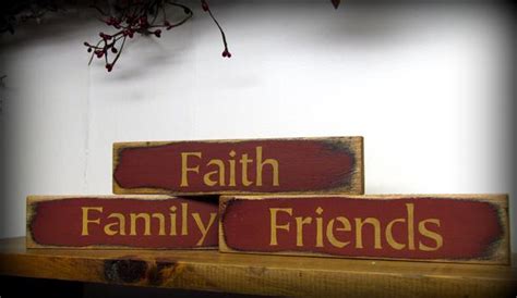 Faith family friends primitive rustic stacking blocks wooden sign set. Wood Signs, Faith Family Friends, Word Signs - Woodticks ...