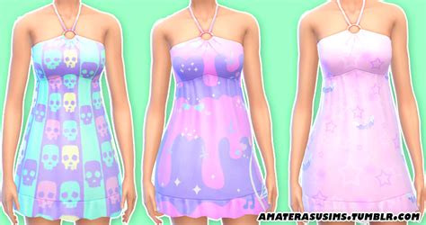 Amaterasusims Sims 4 Dresses Pastel Goth Dress Kawaii Dress