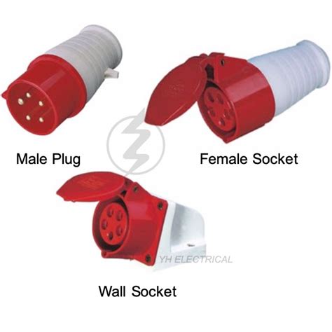 16a 32a 5pin Industrial Plug And Female Sockets And Wall Socket Male