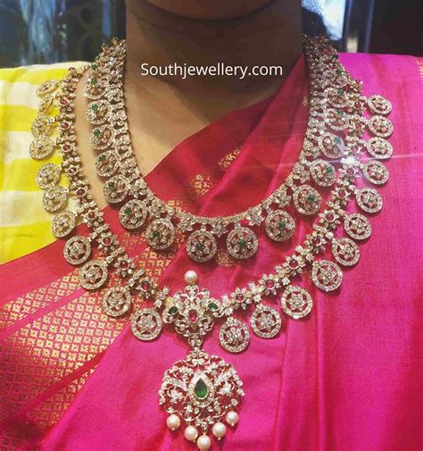 Closed Setting Diamond Bottu Mala Designs Indian Jewellery Designs