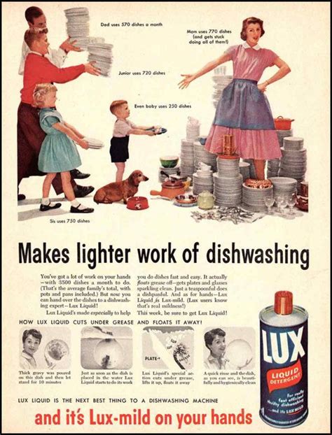 1950s Vintage Ad LUX Dishwashing Liquid Vintage Dachshund Art Vintage