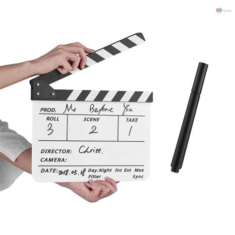 Fahy Dry Erase Acrylic Director Film Clapboard Movie Tv Cut Action