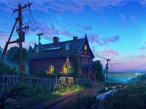 1920x1080 Village Scenery Digital Art 1080p Laptop Full Hd Wallpaper