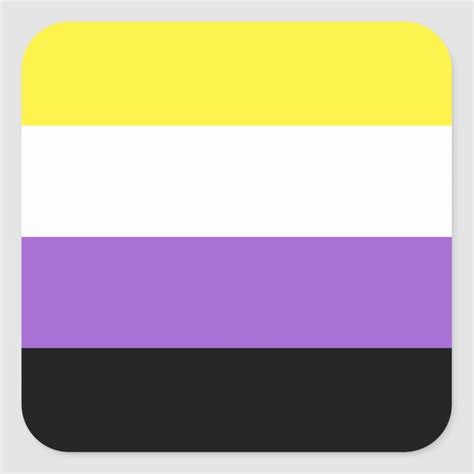 Non Binary Pride Flag Square Sticker Zazzle Pride Flags Non Binary