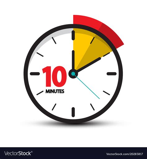 10 Minutes Clock Face. Vector Ten Minute Icon. - CBOQ Kids