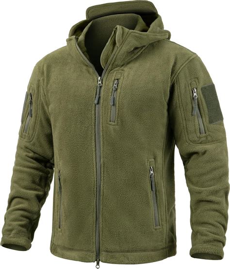 Carwornic Mens Tactical Hooded Fleece Jackets Full Zip Winter Warm