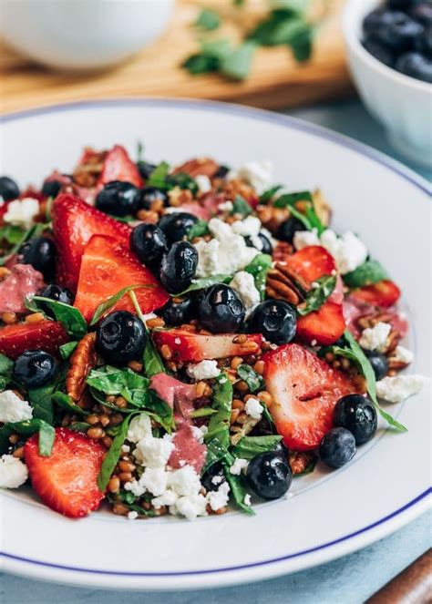 Wheat Berry Salad With Mixed Berry Vinaigrette Striped Spatula