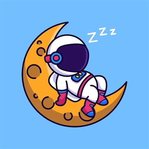 Premium Vector Astronaut Sleeping On The Moon