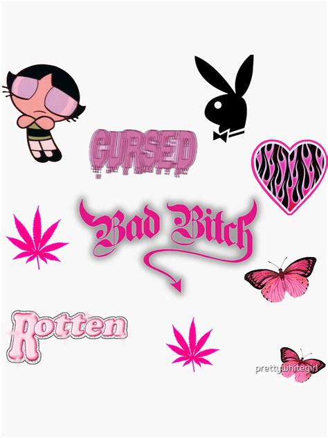 Baddie Sticker Packs Sticker For Sale By Prettywhitegirl Redbubble