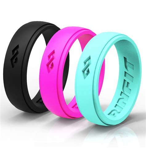 Womens Silicone Ring Wedding Band 3 Silicone Rings Pack Silicone