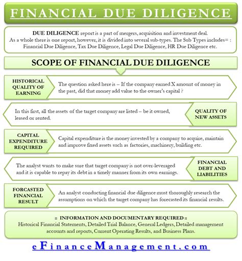 Financial Due Diligence Importance Scope And Requirements Efm