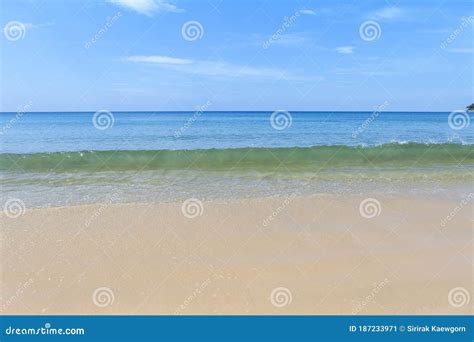 Clean Sea Water Wave On Empty Sand Beach Nature And Environmental