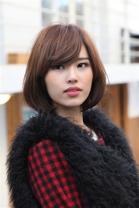 Cute Asian Bob With Side Swept Bangs Simple Easy