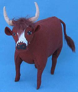 Cow, sheep, goat and camel walking together as a symbol of eid al adha. Annalee 10" Nativity Ox - Mint - 1998-1999 - 544198