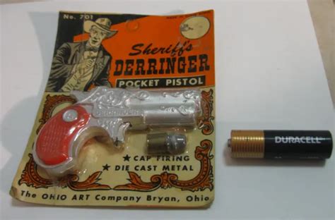 1960s Early Vintage Western Sheriffs Derringer Pocket Pistol Mint On