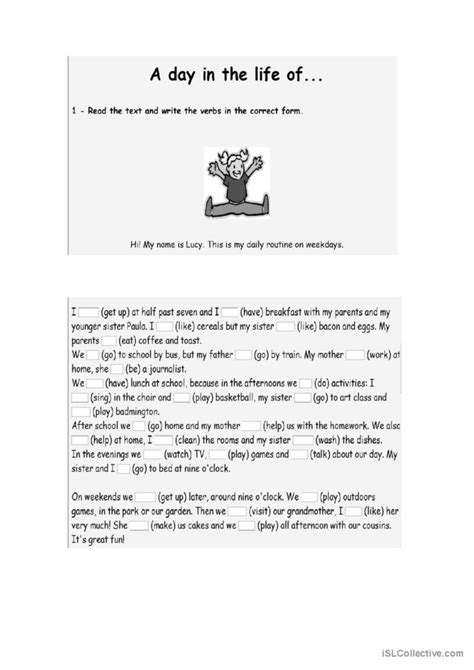 A Day Life Of English Esl Worksheets Pdf And Doc