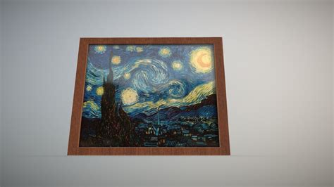 Starry Night By Vincent Van Gogh Pbr 3d Model