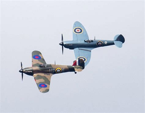 Spitfires And Hurricanes In Formation For The 75th Anniversary Of The
