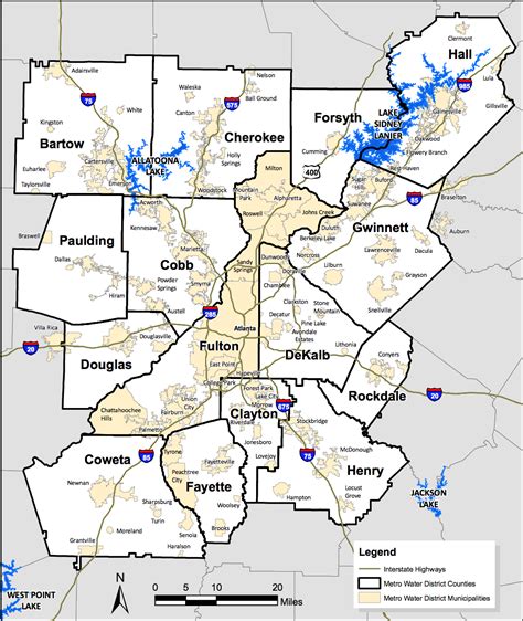 Exploring Atlanta, Ga: A City Limits Map Guide - Map of Counties in