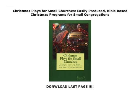 Christmas Plays For Small Churches Easily Produced Bible Based Chri