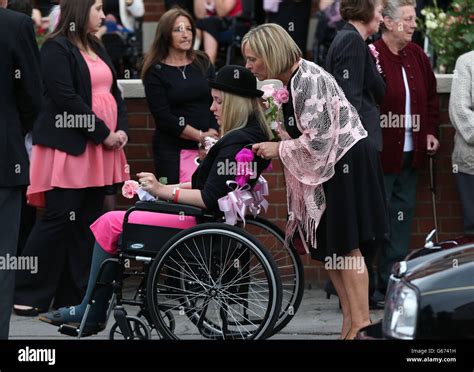 Amy Firth Attends The Funeral Of Her Sister Beth Jones Who Died In A Crash On The M62 As She