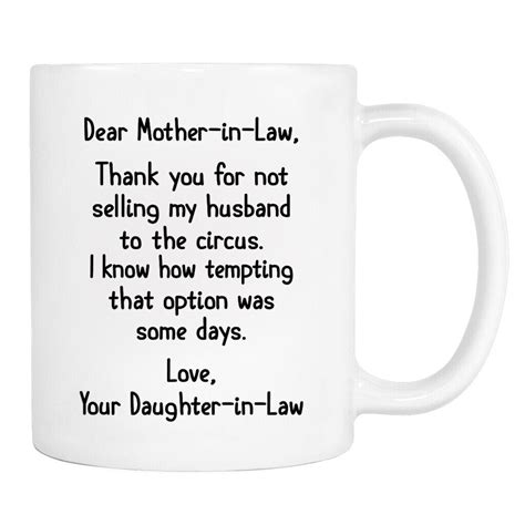 dear mother in law thank you for not selling my husband 11oz mother in law mug ebay
