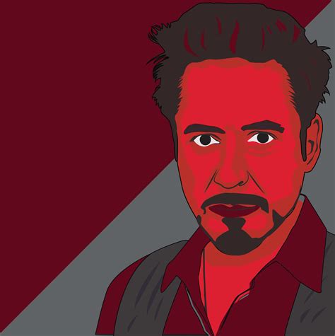 Digital Vector Portrait Of Robert Downey Jr With Adobe