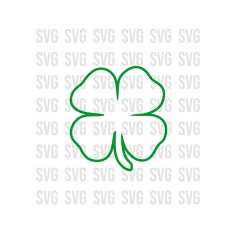 Clover Svg 4 Leaf Clover Outline Svg Irish Clover Svg St Etsy