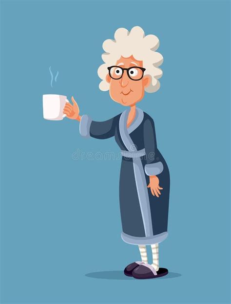 Senior Woman Holding Tea Stock Illustrations 51 Senior Woman Holding