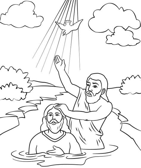 John Baptizing Jesus Coloring Pages