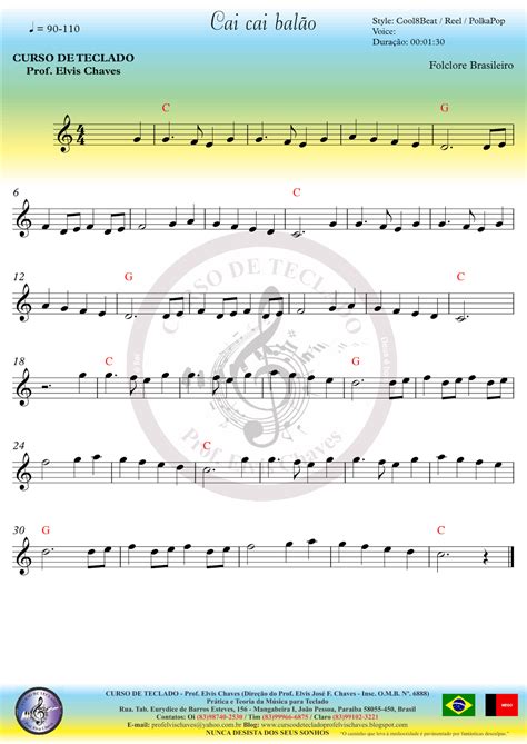 Partitura Cai Cai Balão