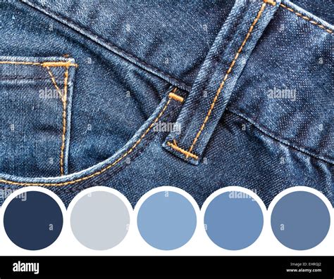 Color Palette Of Blue Denim Jeans Stock Photo Alamy