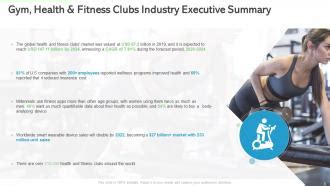 Overview Of Gym Health And Fitness Clubs Industry For New Market Entry