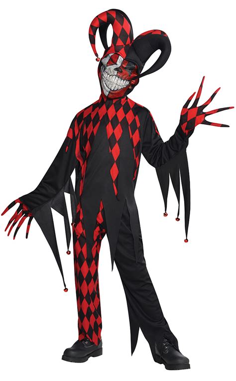 Crazy Jester Clown Boys Fancy Dress Halloween Joker Circus Kids Childs