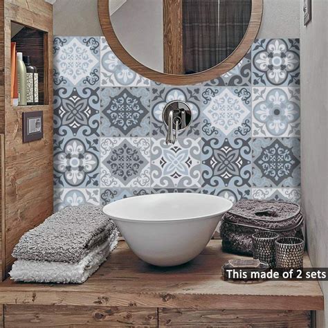 Carson gray wood plank ceramic tile is not approved for use on a shower floor, but is approved for a shower wall, backsplash, and indoor floor/wall. Floor Wall Tile Transfers Sticker , Peel & stick , Tile ...