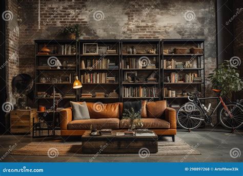 Industrial Loft: Exposed Brick, High Ceilings, Eclectic Furnishings